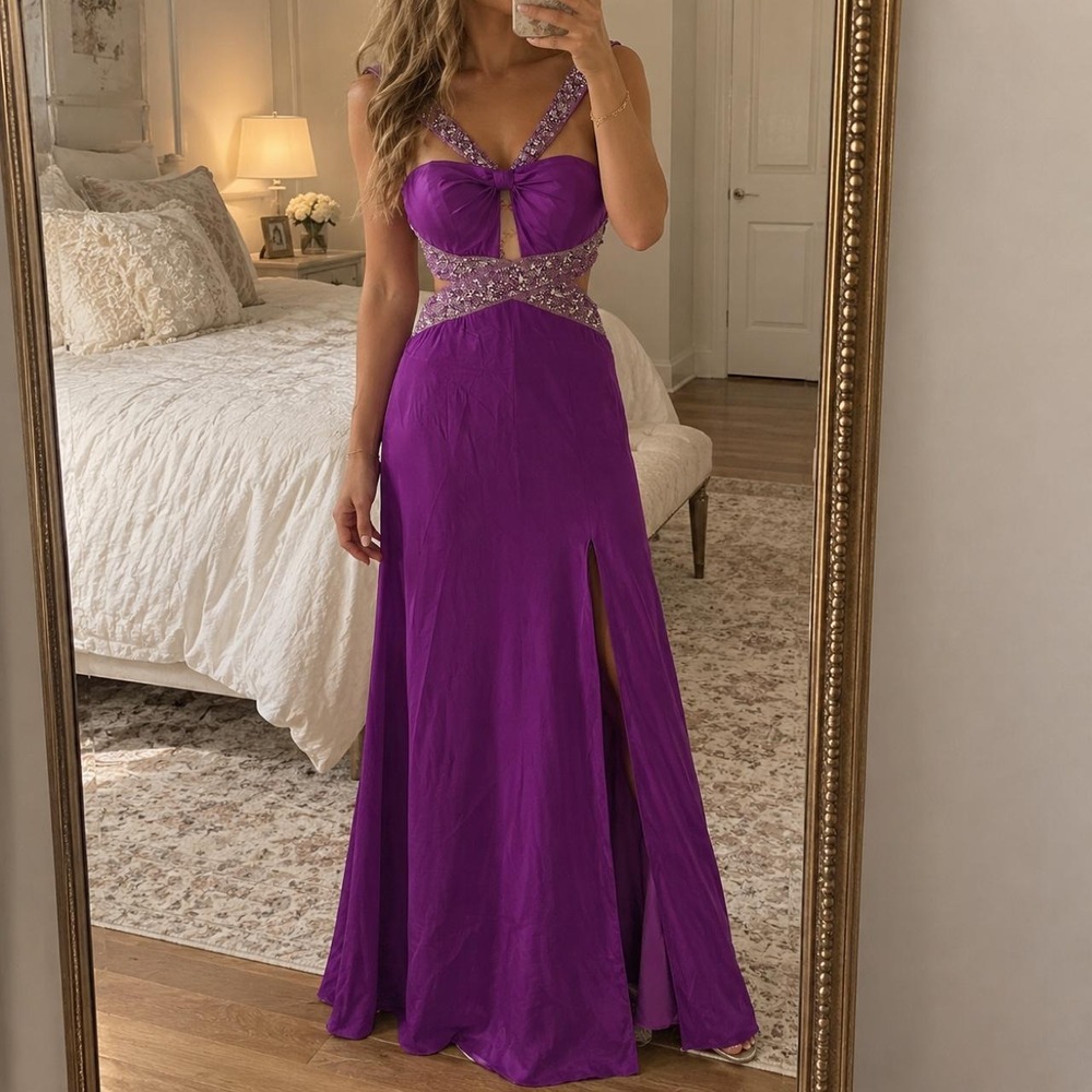 purple fairy prom dress